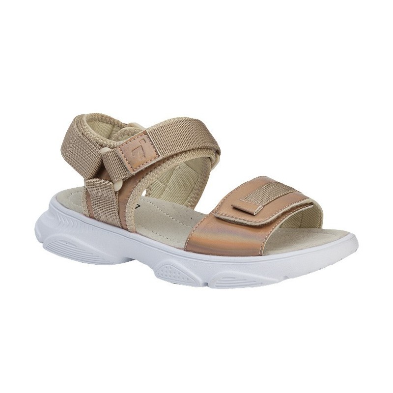 Crecendo. Sandalia Niña Sport Beig Con Velcros