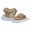 Sandalia Niña Tiras Velcro Beig. Crecendo