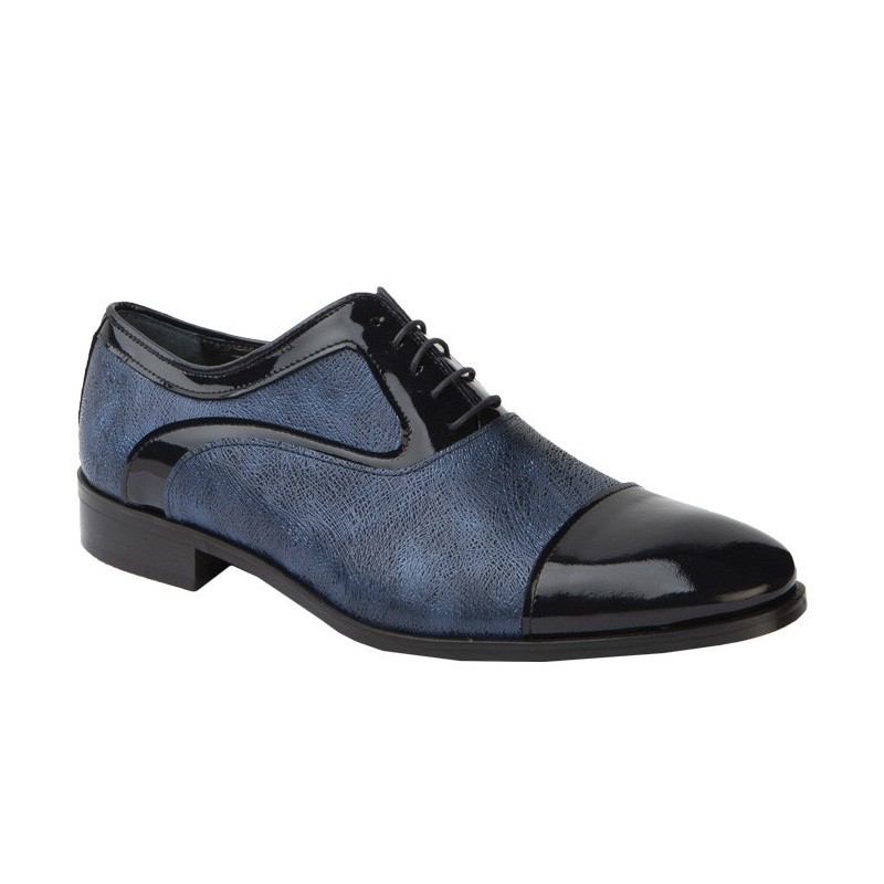 Fenatti Almansa Original Zapato Novio Todo Piel Charol Azul