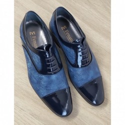 Fenatti Almansa Original Zapato Novio Todo Piel Charol Azul