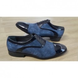 Fenatti Almansa Original Zapato Novio Todo Piel Charol Azul
