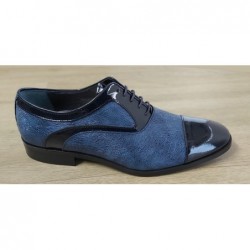 Fenatti Almansa Original Zapato Novio Todo Piel Charol Azul