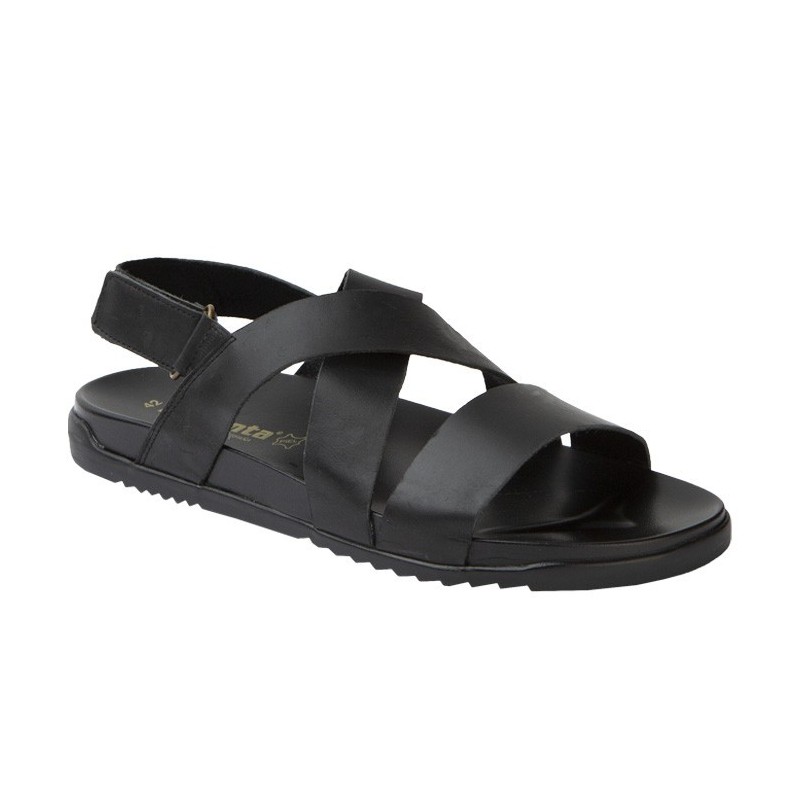 Sandalia Piel Hombre Negro. DjSanta