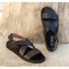 Sandalia Piel Hombre Negro. DjSanta