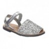 Menorquina Glitter Plata Con velcro Hecho en España