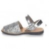 Menorquina-Abarca Niña Glitter Plata.