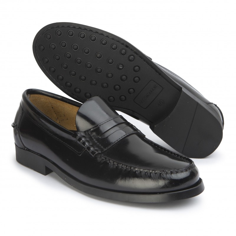 Zapato Castellano Suela De Goma Hombre Piel Florentic Negro.