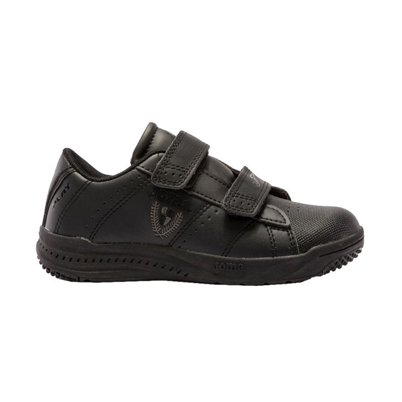 Joma Play Jr Deportivo Colegial Negro Con Velcros