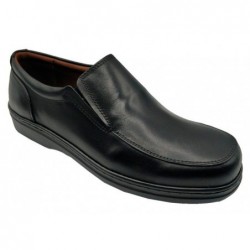 Zapato Hombre Cómodo Elásticos Piel Negro. Moya