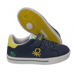 Sneakers Casual Niño Cordon Elástico Marino-Amarillo. UNITED COLOURS OF BENETTON,