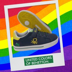 Sneakers Casual Niño Cordon Elástico Marino-Amarillo. UNITED COLOURS OF BENETTON,