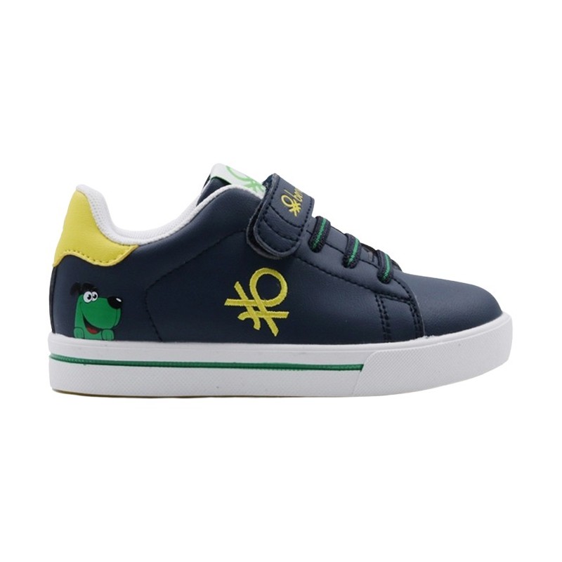 Sneakers Casual Niño Cordon Elástico Marino-Amarillo. UNITED COLOURS OF BENETTON,