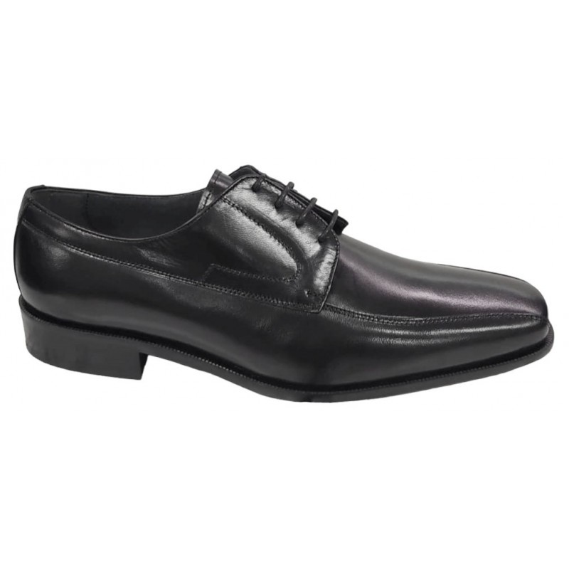 Zapato Todo Piel Negro Ancho Especial 10 . Almansa