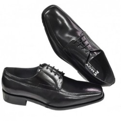 Zapato Todo Piel Negro Ancho Especial 10 . Almansa