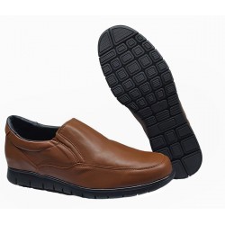 Maxi Confort. Zapato Caballero Piel Cuero Con Elásticos