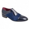 JR Zapato de vestir Elegante Piel Charol y Ante Azul