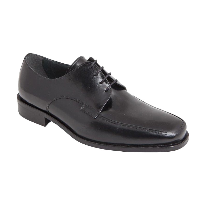 Zapato Cordón Todo Piel Negro Ancho Especial 12 Almansa