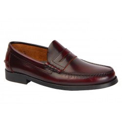 Zapato Castellano Suela De Goma Hombre Piel Florentic Burdeos.