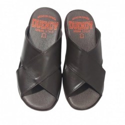 Duendy Sandalia Cómoda Hombre Piel Marrón