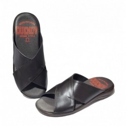 Duendy Sandalia Cómoda Hombre Piel Marrón