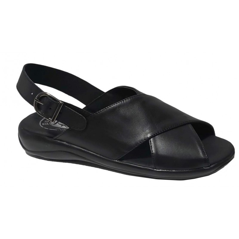 Duendy Sandalia Cómoda Hombre Piel Negra