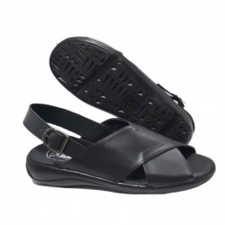 Duendy Sandalia Cómoda Hombre Piel Negra