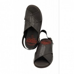 Sandalia Cómoda Hombre Piel Marrón. Duendy