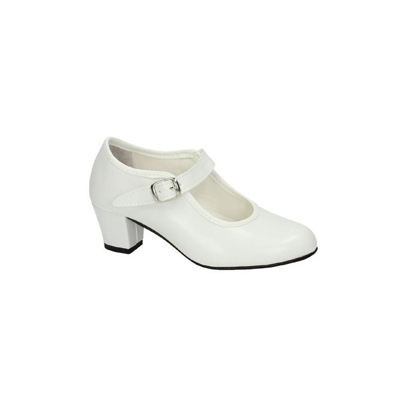 Pasos de Baile, Zapato Blanco Tacón Flamenca, Carnaval etc..