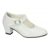 Pasos de Baile, Zapato Blanco Tacón Flamenca, Carnaval etc..
