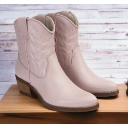 copy of Bota Mujer Cowboy Media Caña Piel Cuero Con Cremallera En Lateral.