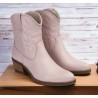 copy of Bota Mujer Cowboy Media Caña Piel Cuero Con Cremallera En Lateral.