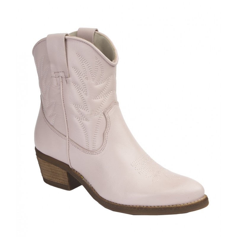 copy of Bota Mujer Cowboy Media Caña Piel Cuero Con Cremallera En Lateral.
