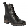 Bota Militar Mujer Moda Piel Negro. Rodri