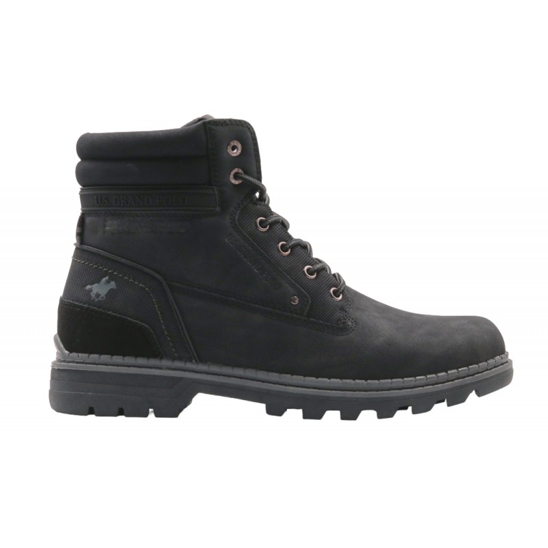 U.S. Grand Polo Bota Moda Sport Hombre Negro