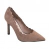 Zapato Mujer Piel Ante Nude con tacón. Alarcón.