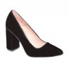 Zapato Mujer En Terciopelo Gris y Tacón Alto