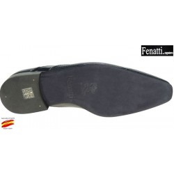 Zapato de Vestir de Piel Charol Negro para Hombre Mil Puntos. Fenatti