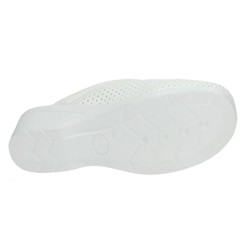 D'chus Zueco Anatómico Picado Piel Blanco Para Mujer