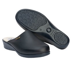 D'Chus Zueco Anatómico Confortable Mujer Piel Azul