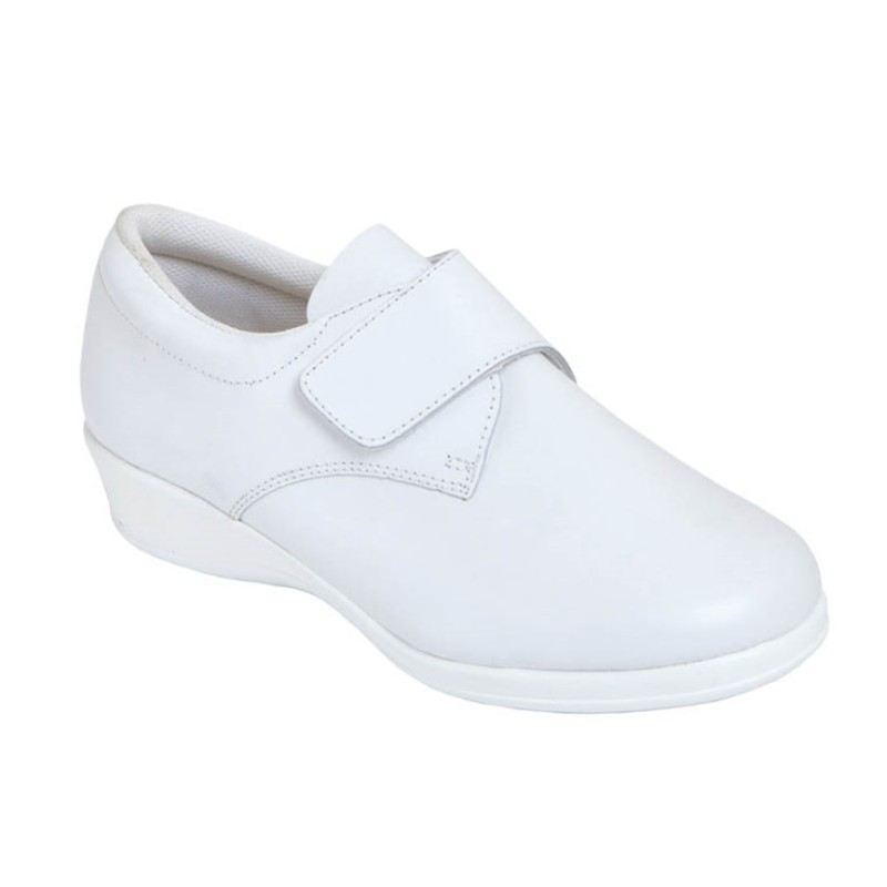 D'Chus Zapato Anatómico Velcro Confort Piel Blanco