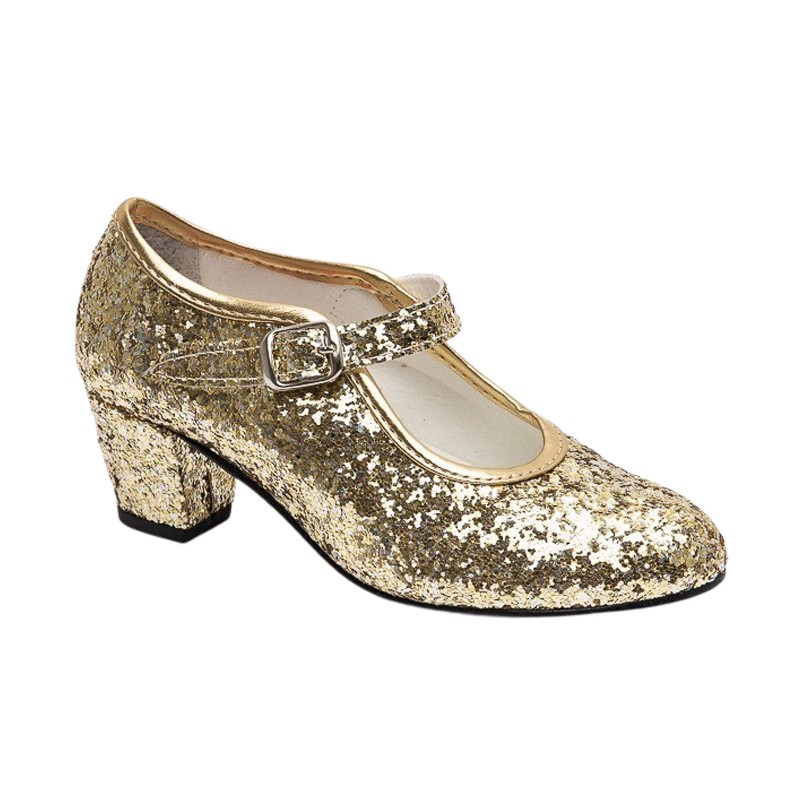 Zapato Tacón Pasos de Baile de Flamenca Glitter
