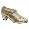 Zapato Tacón Pasos de Baile de Flamenca Glitter