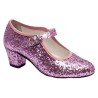 Zapato Tacón Pasos de Baile de Flamenca Glitter