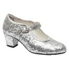 Pasos de Baile, Zapato Glitter Plata Flamenca, Carnaval etc..