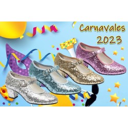 Pasos de Baile, Zapato Glitter Plata Flamenca, Carnaval etc..