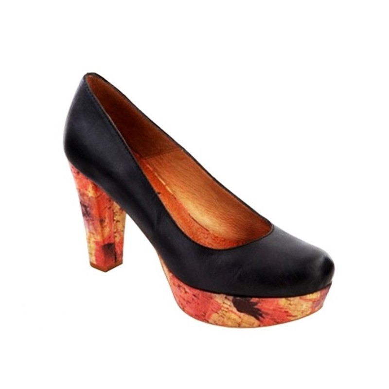 Zapato de Piel con Tacón Alto y Plataforma. Alarcón.