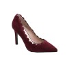 Zapato Mujer Piel Ante Burdeos Tacón Alto