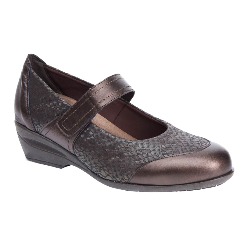 Zapato Confort Ancho Especial Plantilla Extraíble Piel Marrón. Fiorella