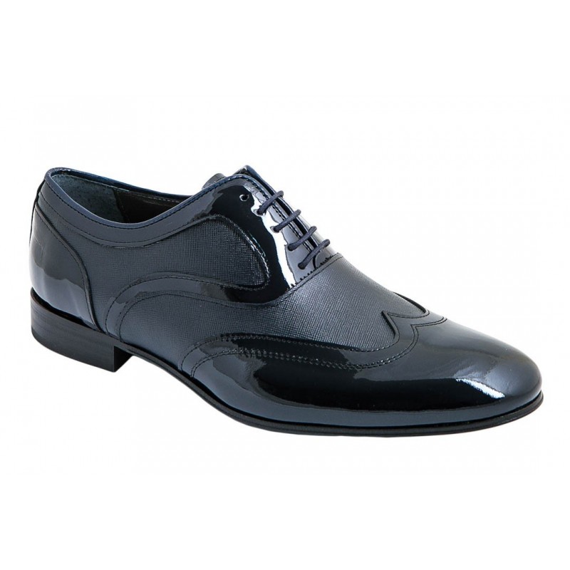 Fenatti Zapato Almansa Novio Piel Charol Azul Marino.