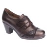 Fiorella Zapato Mujer Confort Ancho Piel y Licra